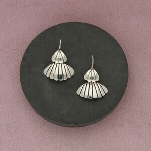 mexico sterling silver vintage striped dangle earrings